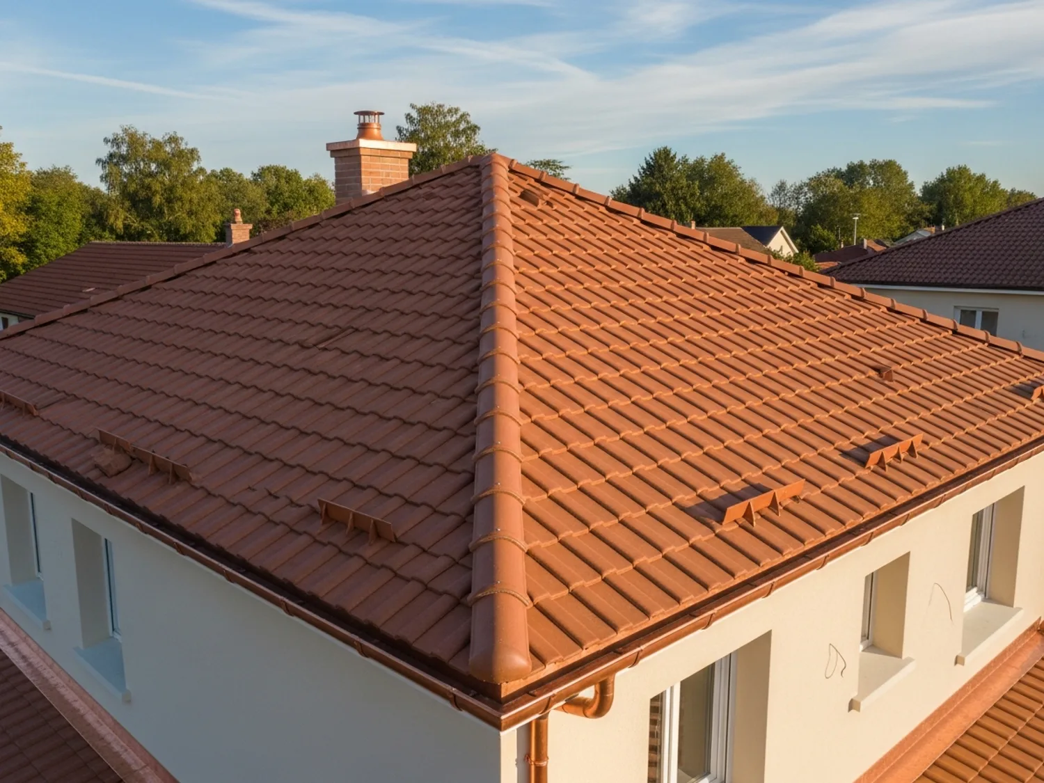 Réalisation : Toiture tuile terre cuite — Résidentiel rénovation